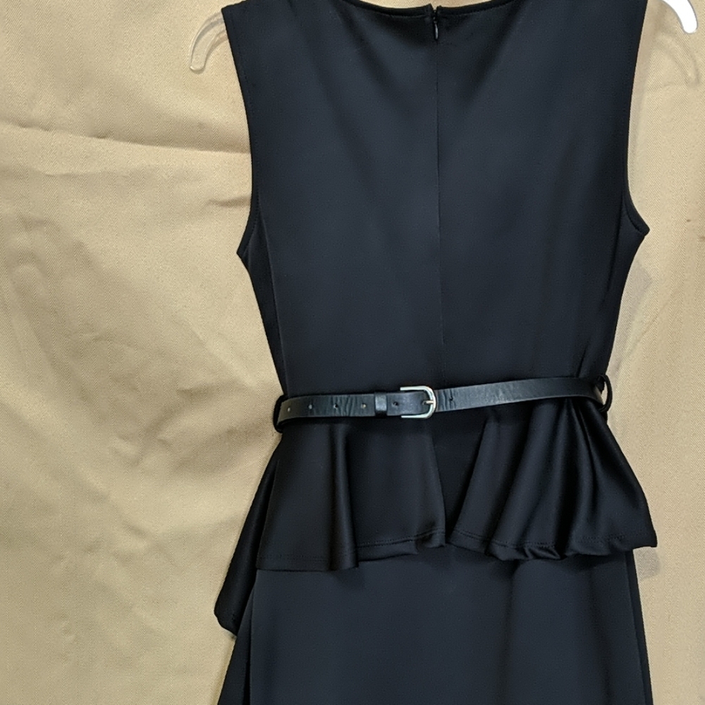 💃Black belted peplum bodycon dress👠 - Picture 5 of 7